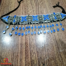 Load image into Gallery viewer, Tribal Statement Boho Turquoise Choker Necklace
