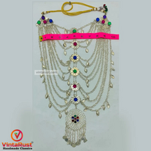 Load image into Gallery viewer, Silver Kuchi Gypsy Layered Bib Necklace
