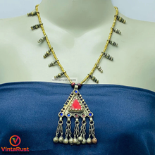 Load image into Gallery viewer, Vintage Triangular Amulet Style Pendant Necklace
