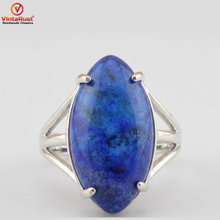 Load image into Gallery viewer, Natural Lapis Lazuli Stone Ring: Unisex Gemstone Ring
