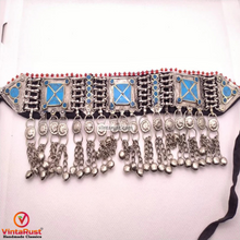 Load image into Gallery viewer, Tribal Statement Boho Turquoise Choker Necklace
