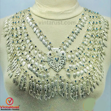 Load image into Gallery viewer, Vintage Tribal Silver Kuchi Massive Bib Necklace
