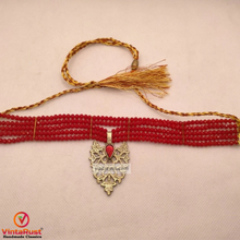 Load image into Gallery viewer, Tribal Beaded Necklace With Dangling Motif
