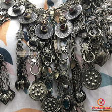 Load image into Gallery viewer, Silver Kuchi Dangling Tassels Tribal Necklace
