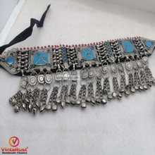 Load image into Gallery viewer, Tribal Statement Boho Turquoise Choker Necklace
