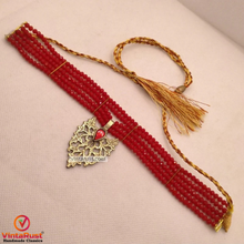 Load image into Gallery viewer, Tribal Beaded Necklace With Dangling Motif
