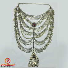 Load image into Gallery viewer, Handmade Silver Khuchi Multilayers Bib Necklace
