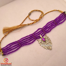 Load image into Gallery viewer, Tribal Beaded Necklace With Dangling Motif

