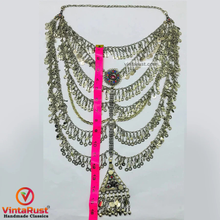 Load image into Gallery viewer, Handmade Silver Khuchi Multilayers Bib Necklace
