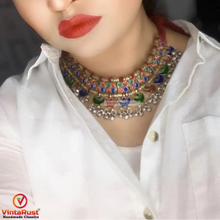 Load image into Gallery viewer, Turkmen Multicolor Stones Choker Necklace
