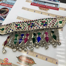 Load image into Gallery viewer, Multicolor Glass Stones Choker With Dangling Tassels
