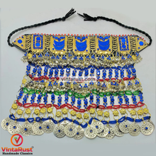 Load image into Gallery viewer, Blue Handmade Multilayered Silver Bib Necklace
