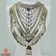 Load image into Gallery viewer, Handmade Silver Kuchi Multi Strands Bib Necklace
