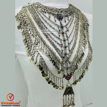 Load image into Gallery viewer, Handmade Silver Kuchi Multi Strands Bib Necklace
