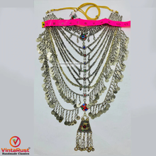 Load image into Gallery viewer, Handmade Silver Kuchi Multi Strands Bib Necklace
