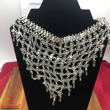 Load image into Gallery viewer, SilverTone Ethnic Choker Necklace
