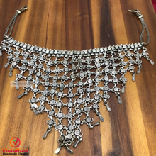 Load image into Gallery viewer, SilverTone Ethnic Choker Necklace
