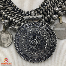 Load image into Gallery viewer, Handmade Vintage Coins and Silver Bells Choker
