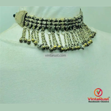 Load image into Gallery viewer, Vintage Kuchi Choker: Tribal Silver Metal Beads, Dangling Bells
