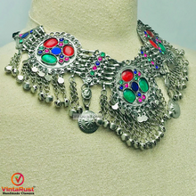 Load image into Gallery viewer, Tribal Three Rings Necklace With Silver Bells
