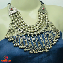 Load image into Gallery viewer, Handmade Choker Necklace with Silver Metal Beads
