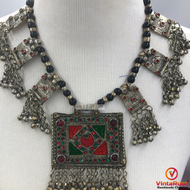 Heavily Embellished Beaded Dangling  Choker