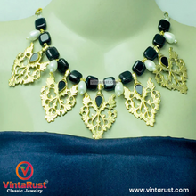 Load image into Gallery viewer, Handmade Black Stone Tribal Choker Necklace
