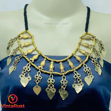 Load image into Gallery viewer, Handmade Necklace With Dangling Silver Tassels
