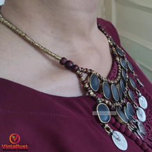 Load image into Gallery viewer, Vintage Dangle Coins and Stones Necklace
