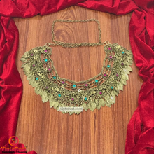 Load image into Gallery viewer, Vintage With Dangling Silver Kuchi Tassels Choker
