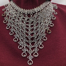 Load image into Gallery viewer, Silver Tone Necklace, Ethnic Choker Necklace, Handmade Jewelry
