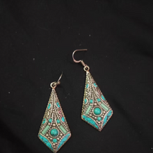 Load image into Gallery viewer, Traditional Handmade Tribal Turquoise Earrings
