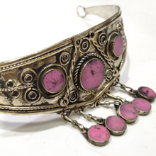 Load image into Gallery viewer, Ethnic Pink Stone Boho Girls Crown Necklace
