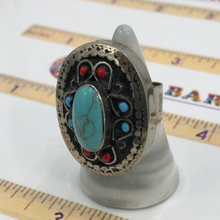 Load image into Gallery viewer, Turquoise Stone Ethnic Ring
