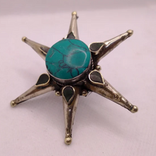 Load image into Gallery viewer, Turquoise Stone Star Ring, Star Massive Ring
