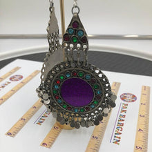 Load image into Gallery viewer,  Purple Round Tribal style Earrings
