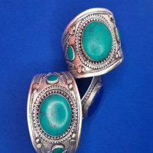 Load image into Gallery viewer, Boho Kuchi Cuff Bracelet With Round Shaped Stones
