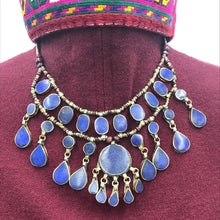 Load image into Gallery viewer, Handmade Afghan Beaded Chain Multilayers Lapis Stone Necklace
