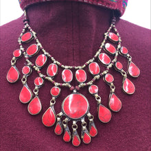 Load image into Gallery viewer, Tribal Multilayers Red Stone Necklace

