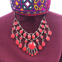 Load image into Gallery viewer, Tribal Multilayers Red Stone Necklace
