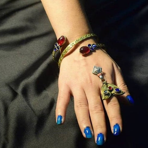 Spring Bangle Matching Ring Jewelry Set
