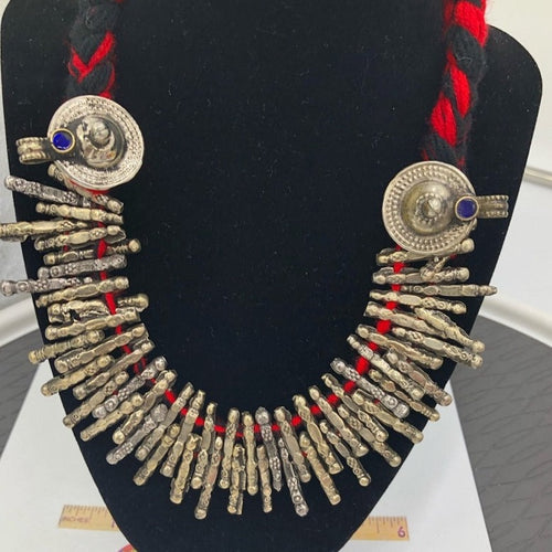 Antique Spikes Red Choker Necklace