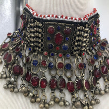 Load image into Gallery viewer, Vintage Red and Blue Stones Choker Necklace
