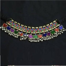 Load image into Gallery viewer, Handmade Black Turkmen Choker Necklace With Bells
