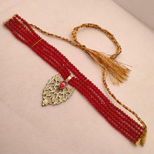 Load image into Gallery viewer, Tribal Beaded Necklace With Dangling Motif
