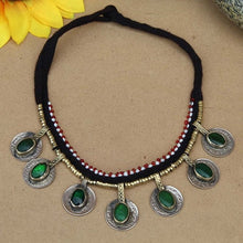 Load image into Gallery viewer, Tribal Stone Embedded Vintage Coins Necklace
