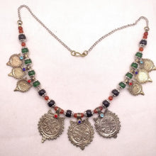 Load image into Gallery viewer, Vintage Coins With Beaded Chain Choker Necklace

