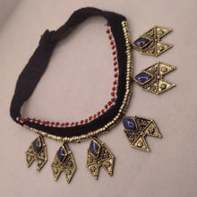 Load image into Gallery viewer, Tribal Collar Choker Stones Necklace, Statement Necklace
