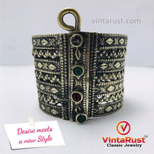 Load image into Gallery viewer, Vintage Gypsy Cuff Bracelet Inlaid With Stones

