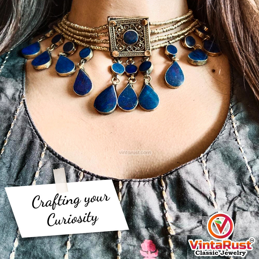 Choker Necklaces. Afghani Boho Turkish Ethnic Vintarust